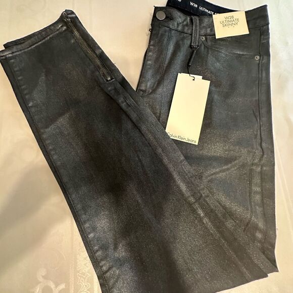 Calvin Klein ultimate skinny with an iridescent glow jeans size 28, NWT - Picture 5 of 11